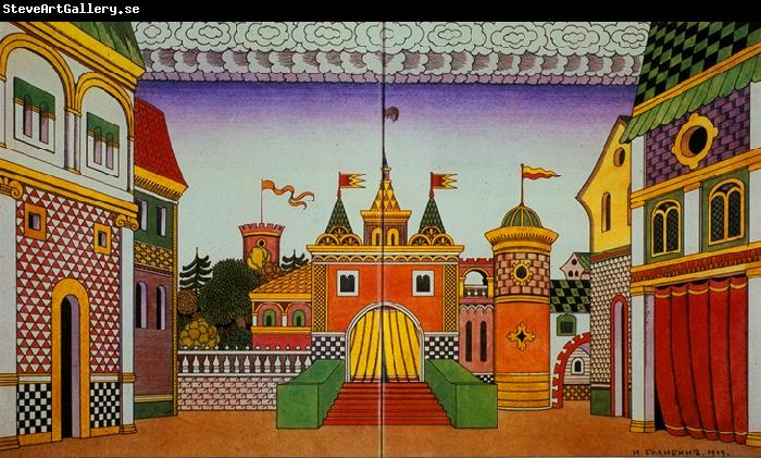 Ivan Bilibin Stage-set for the opera The Golden Cockerel 1909